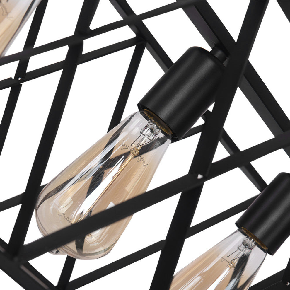 Modern 4-Light Rectangular Chandelier