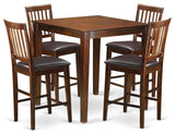 5-Piece Counter Height Table, Square Gathering Table And 4 Stools