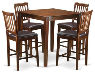 5-Piece Counter Height Table, Square Gathering Table And 4 Stools