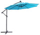 10' Steel Patio Hanging Cantilever Umbrella With 32 Solar LED Lights, Blue