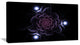Purple Fractal Flower on Dark, Floral Canvas Art Print, 32"x16"