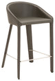 Bonded Leather Upholstered Counter Stool With Foot rest Shadow Black