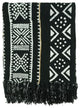 Mudcloth Design Throw, Black, 50"x60"