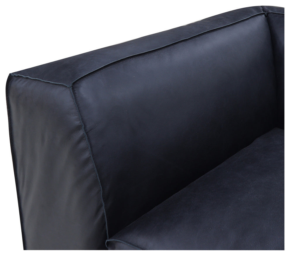 Form Classic L Modular Sectional Vantage Black Leather, Black