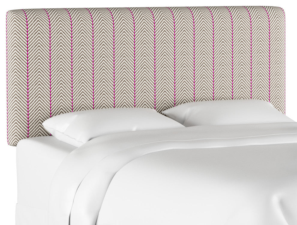 King Headboard, Broken Twill Fuschia