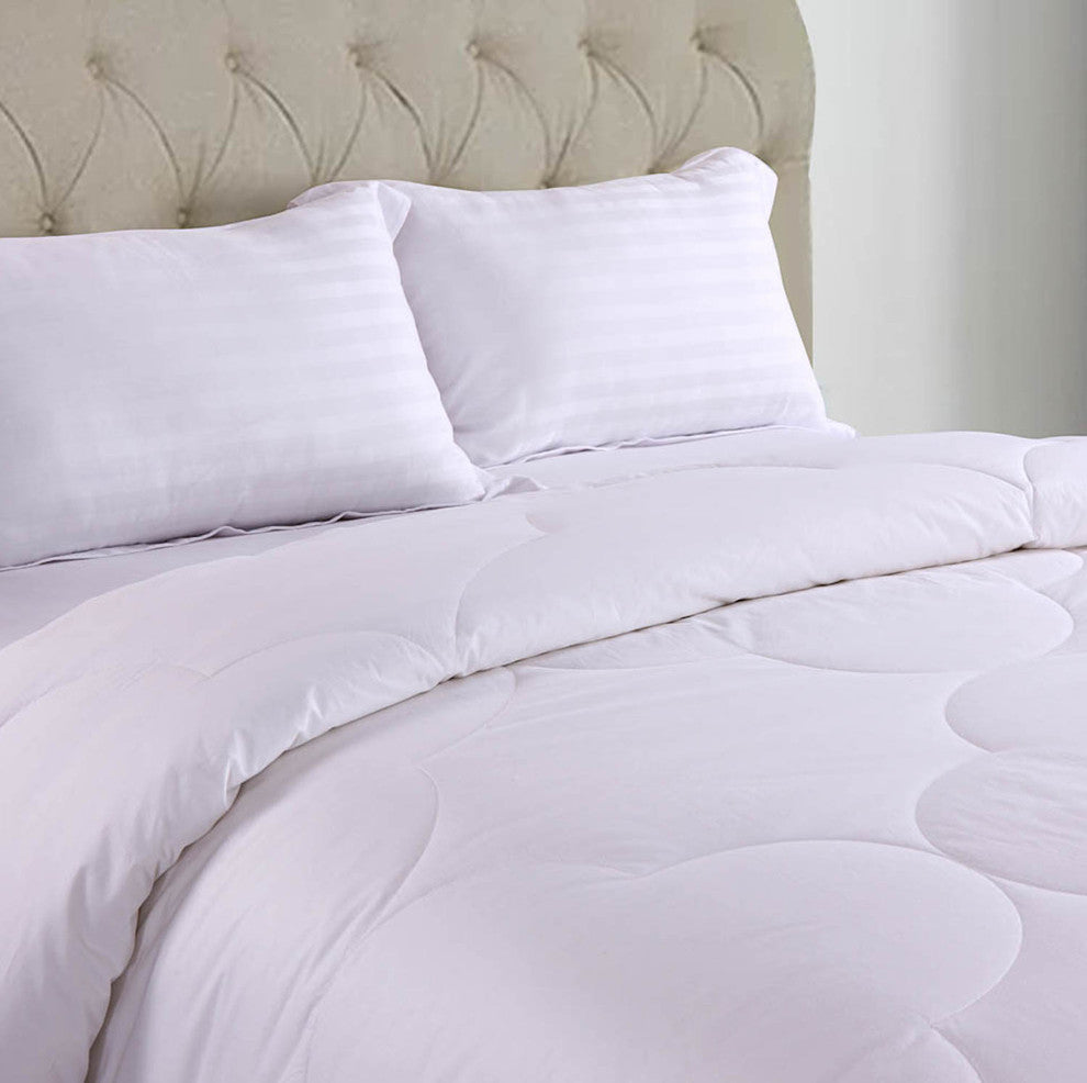 Cottonloft Cloud Stitch Cotton Hypoallergenic Comforter, Full/Queen