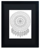Hello Angel 'Mandalafeather Dreamcatcher' Art, Black Frame, Black Mat, 20x16