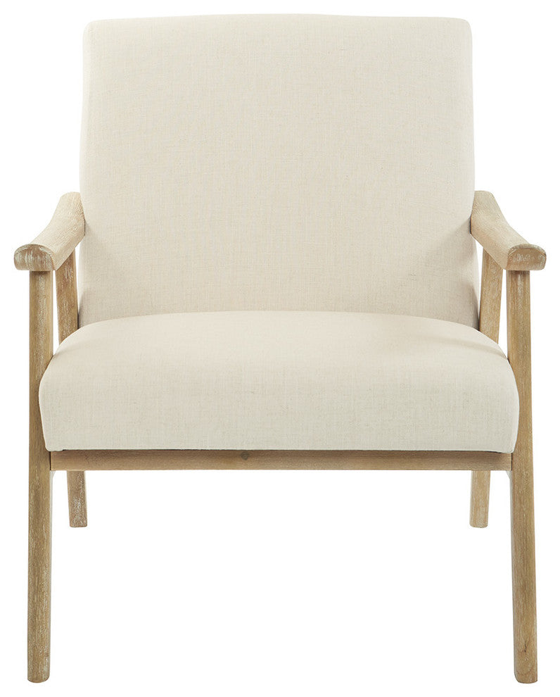 Weldon Chair in Klein Azure Fabric with Brushed Finished Frame, Linen