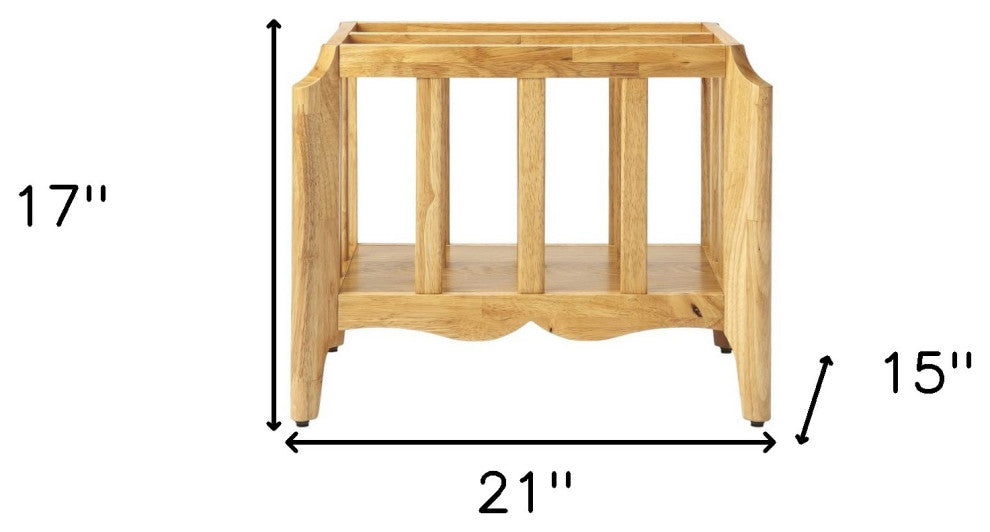 21" Natural Wood Magazine Basket
