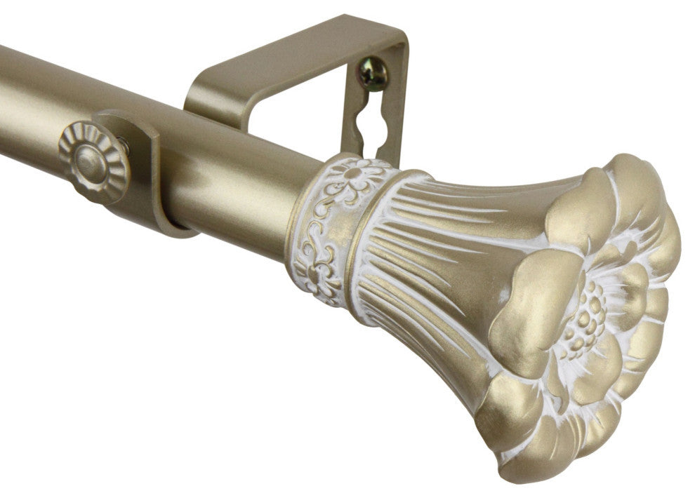 Fuga Curtain Rod 1" Od 66-120", Gold