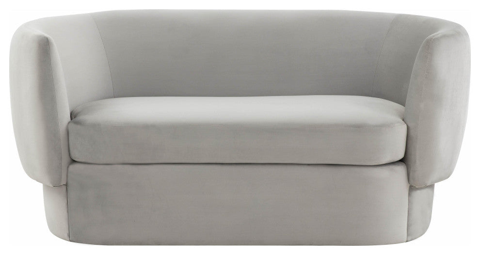 TOV Furniture Isabella Light Grey Velvet Loveseat
