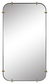 Uttermost Pali Contemporary MDF and Metal Mirror in Black/Gold