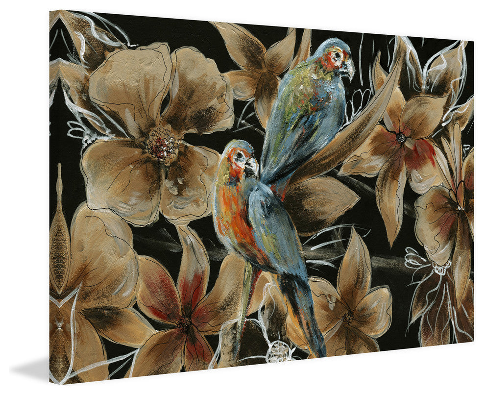 "Little Couple Blue Birds I" Framed Painting Print, 36"x24"