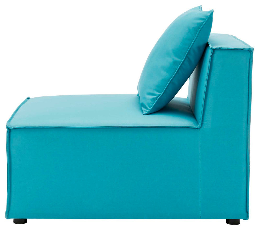 Lounge Sectional Sofa Set, Fabric, Blue, Modern, Outdoor Patio Balcony Garden