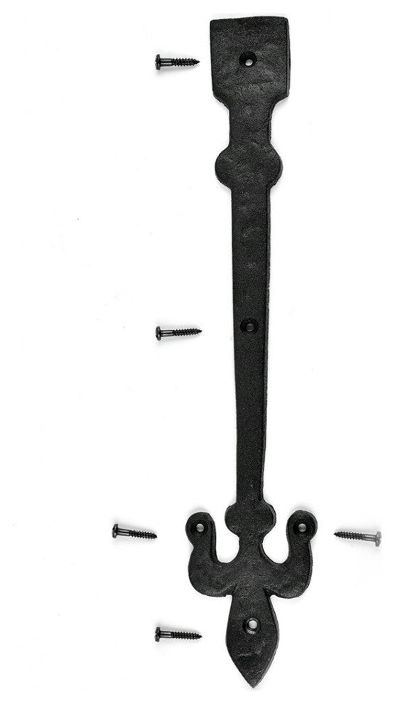 Decorative Door Strap Dummy Hinge 12" Fleur De Lis Antique Rustic Pack of 12