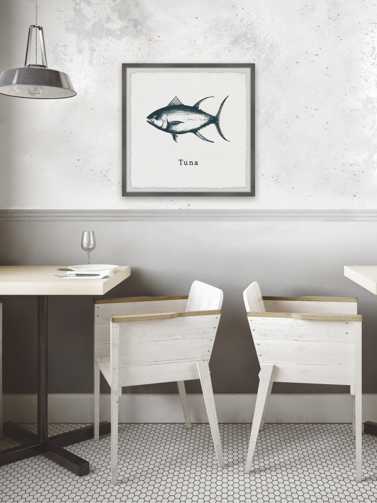 "Tuna in White" Framed Painting Print, 12x12