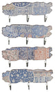 Benzara BM180911 MDF and Metal Wall Decor With 3 Hooks, Multicolor, Set of 4