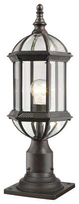 Zlite 563PHM-533PM-RT 1-Light Outdoor Pier Mount, Clear Beveled