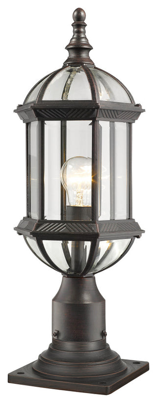 Zlite 563PHM-533PM-RT 1-Light Outdoor Pier Mount, Clear Beveled