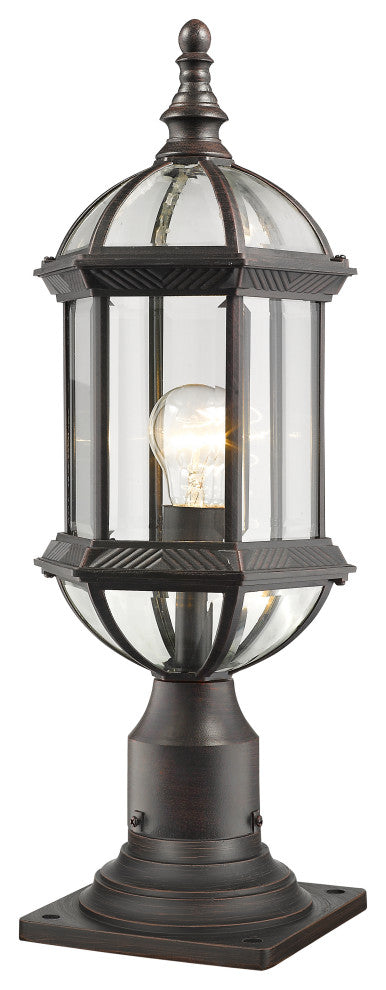 Zlite 563PHM-533PM-RT 1-Light Outdoor Pier Mount, Clear Beveled