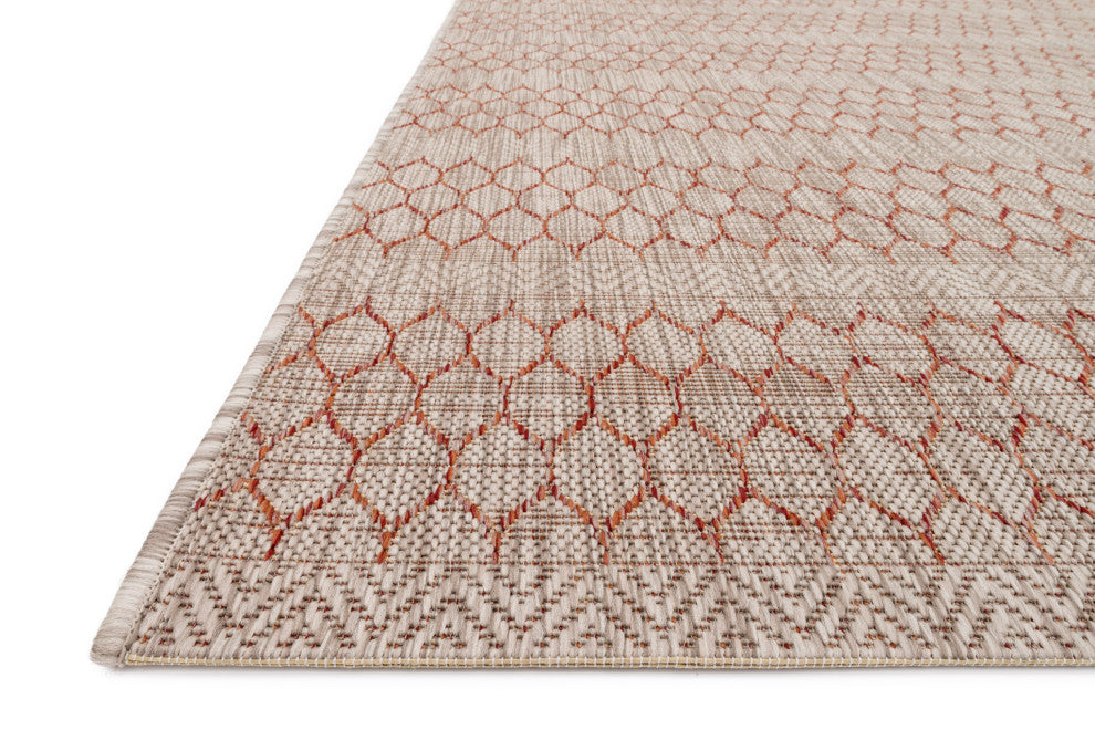 Beige Rust Indoor Outdoor Isle Area Rug by Loloi, 3'11"x5'10"