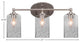 Capri 3-Light Bath Bar, Brushed Nickel/Smoke Bubble