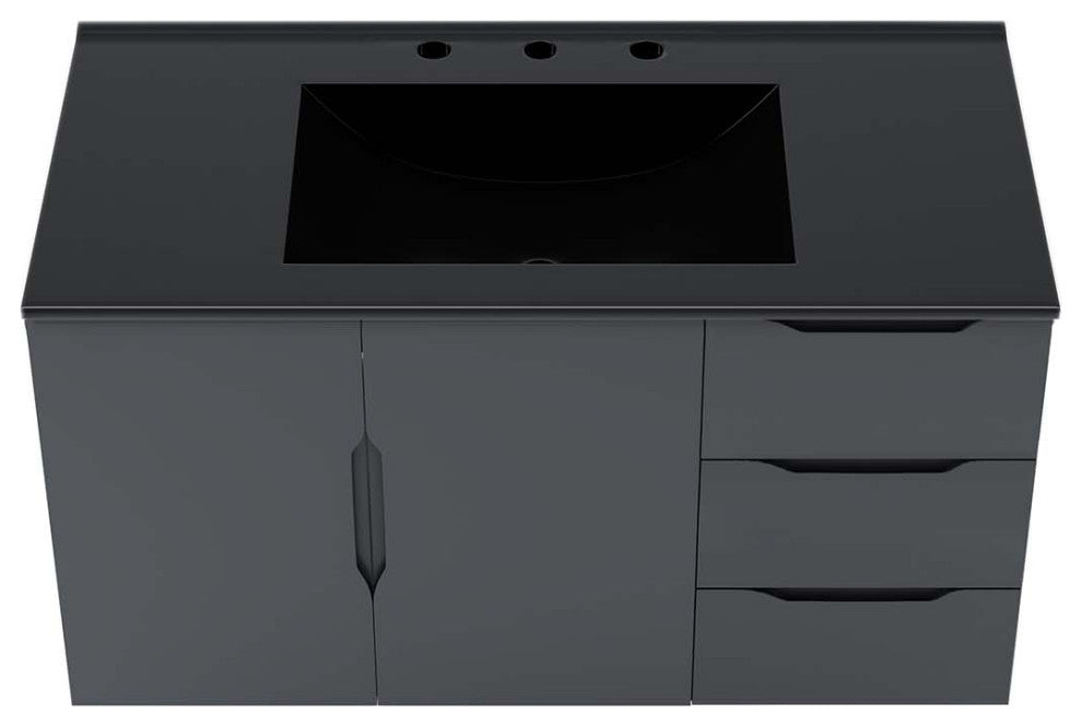 Vitality 36" Bathroom Vanity, Gray Black