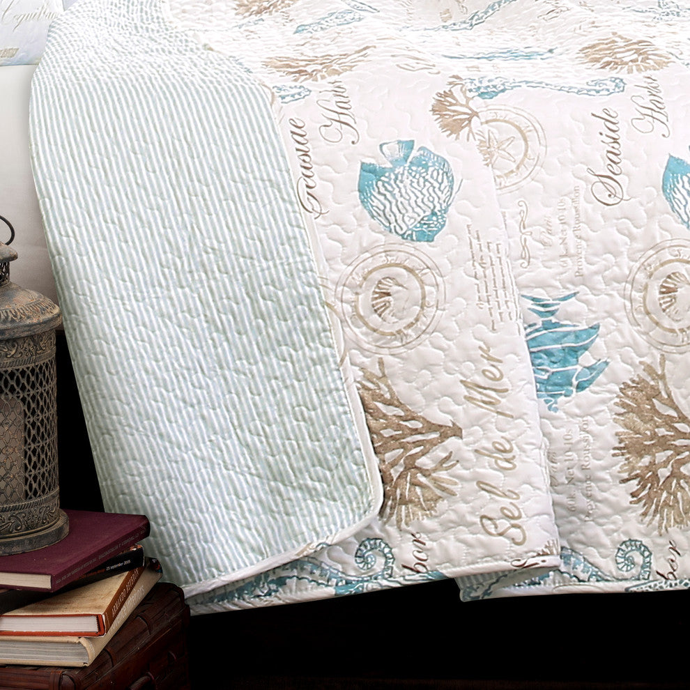 Harbor Life Quilt 7 Piece Set, Blue, King