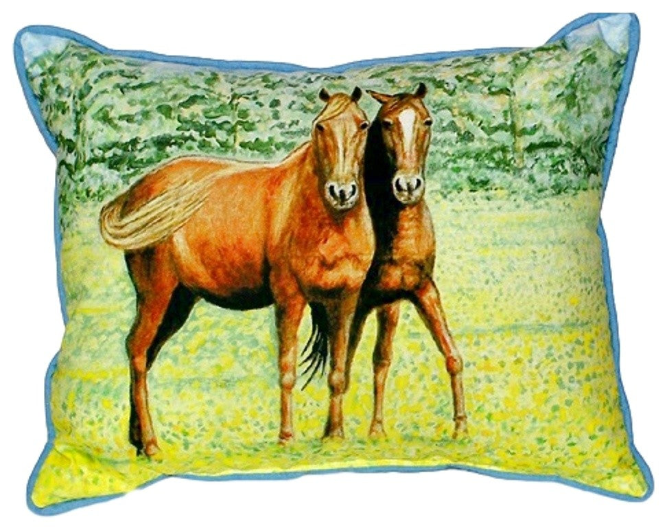 Two Horses Extra Large Zippered Pillow 20x24