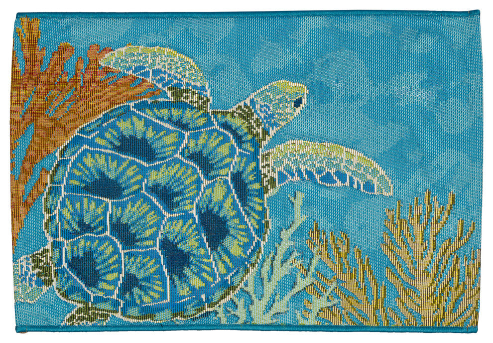 Esencia Seaturtle Garden Indoor/Outdoor Mat Ocean 2'5"x3'11"