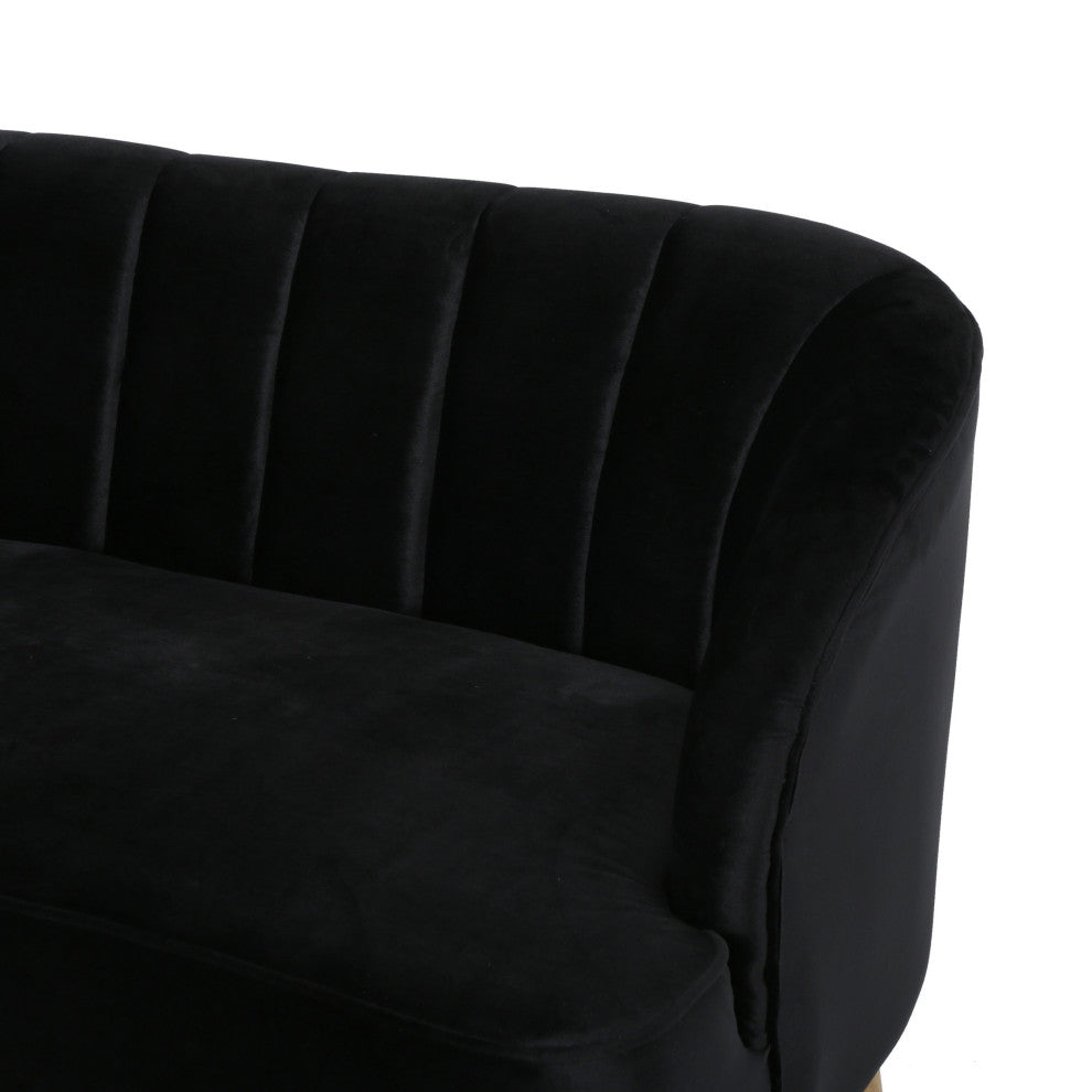 GDF Studio Scarlett Modern New Velvet Sofa, Black