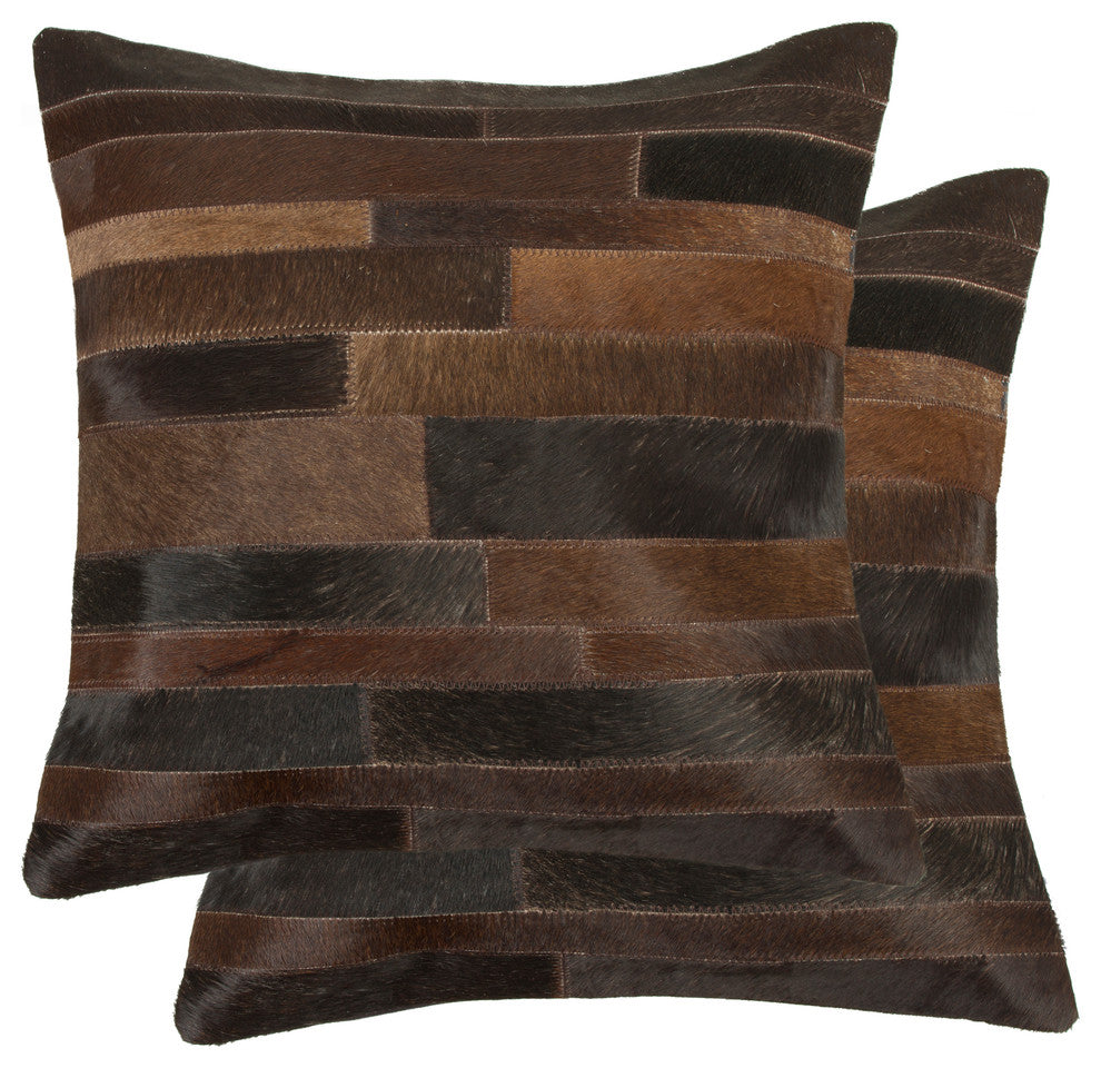 Torino Madrid Pillows, Set of 2, Chocolate, 18"x18"