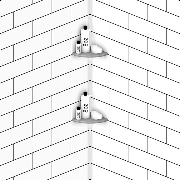 TileWare Boundless 6 inch Corner Shelf Bone Shower Bathroom, Oil Rubbed Bronze Hook
