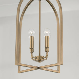 HomePlace Lighting Lawson 4-Light Foyer 548841AD Aged Brass