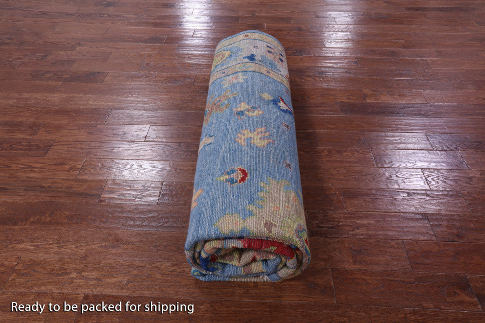 Hand Knotted Turkish Oushak Wool Rug 9' 0" X 12' 9" - Q13600