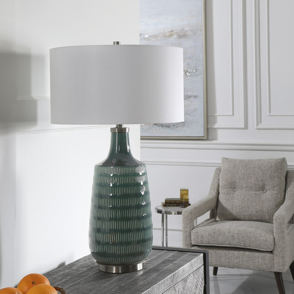 Uttermost Scouts Deep Green Table Lamp 28376-1