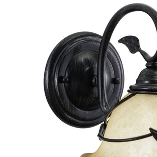 Vaxcel Vine 1-Light Wall Light Oil Shale With Amber Flake Glass