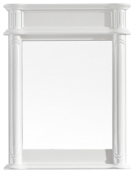 Messina Rectangular Bathroom/Vanity Framed Mirror, White, 30"