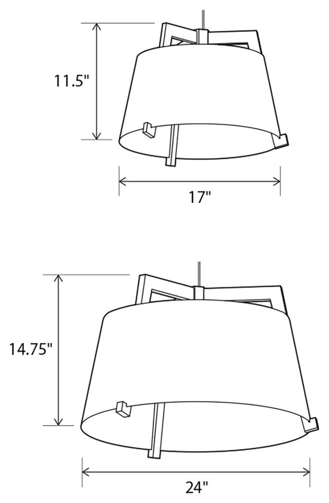 Ignis 17 Pendant, E26, Distressed Brass, 72" Black Rigid Stem