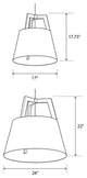 Imber 24 Pendant, Walnut With Diffuser, 3500K LED, Brushed Brass Shade