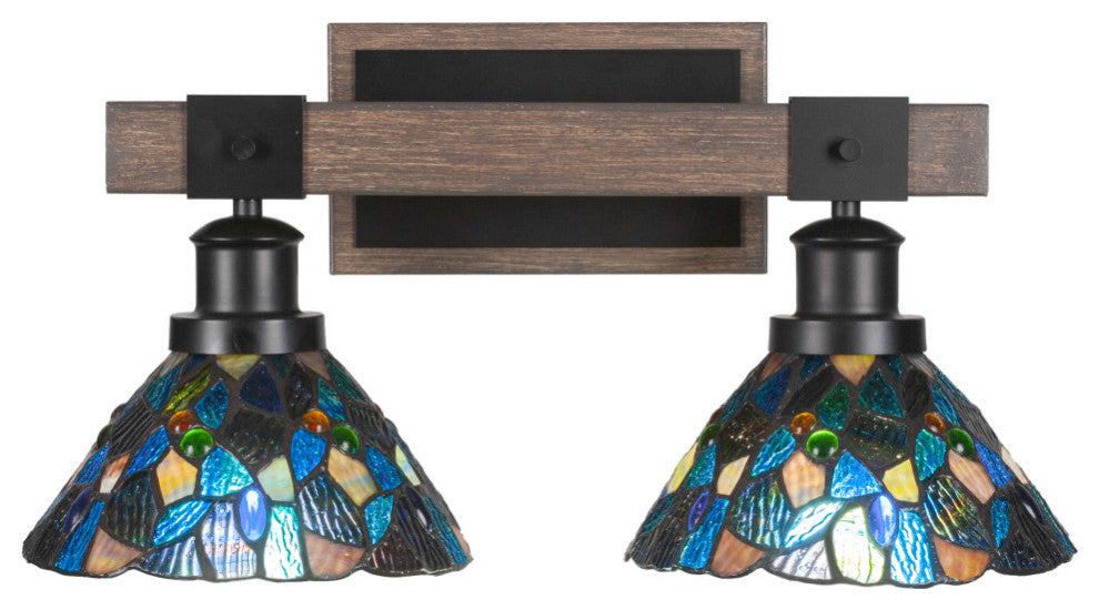 Tacoma 2-Light Bath Bar, Blue Mosaic Art