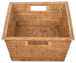 La Jolla Rectangular Multi Purpose Shelf, Storage Basket, Large, Honey-Brown