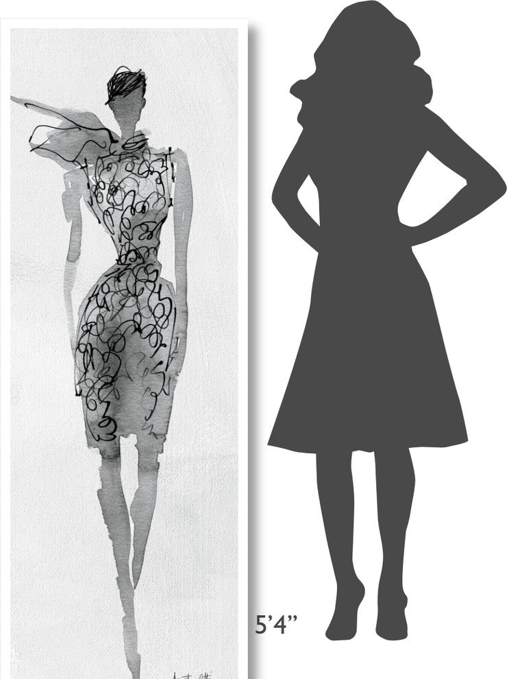 "Fashion Sketchbook VIII" Digital Paper Print by Anne Tavoletti, 26"x74"