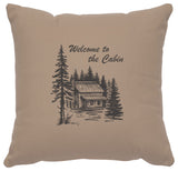 Image Pillow 16x16 Welcome Cabin Cotton Alabaster