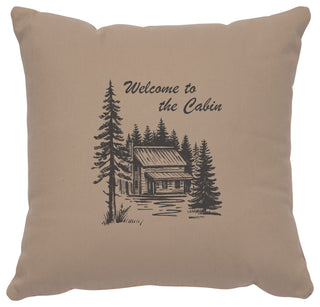 Image Pillow 16x16 Welcome Cabin Cotton Alabaster