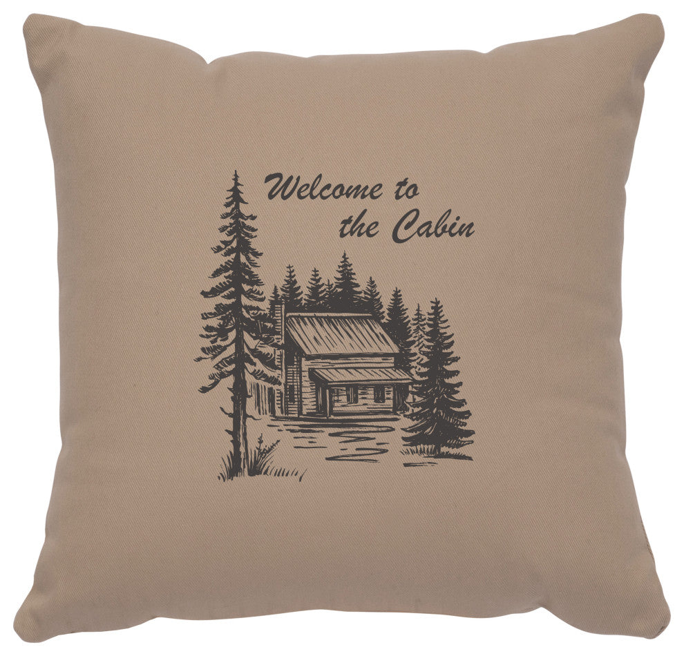 Image Pillow 16x16 Welcome Cabin Cotton Alabaster