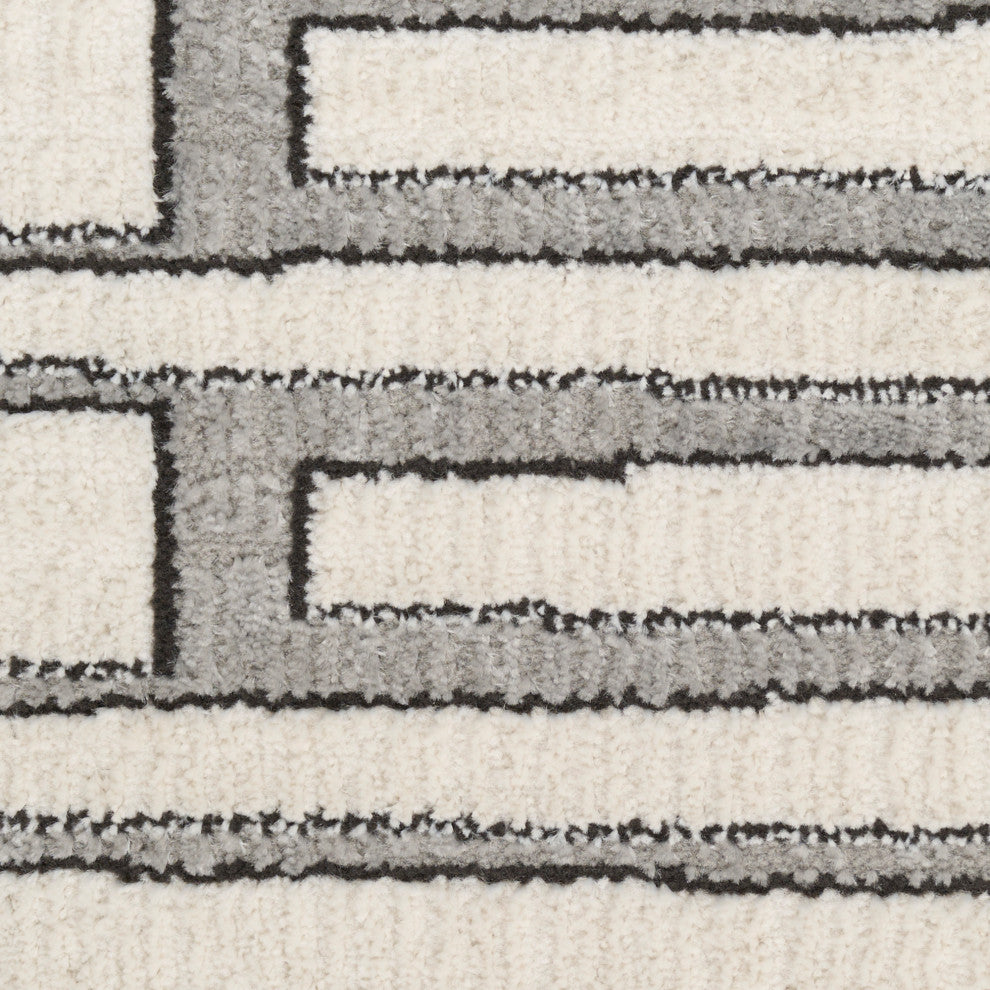 Nourison Nordic 2'' x 6'' Ivory Grey Scandinavian Indoor Rug