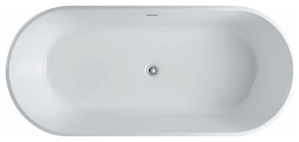 Kube Ovale 63'' White Free Standing Bathtub