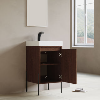Flutie 18" Bathroom Vanity Set, Walnut