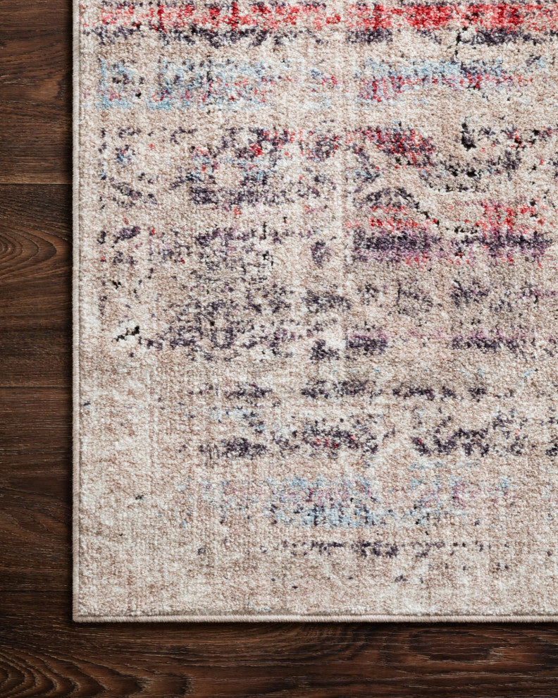 Polyester Pile Dante Area Rug by Loloi II, Beige/Multi, 5'3"x7'2"
